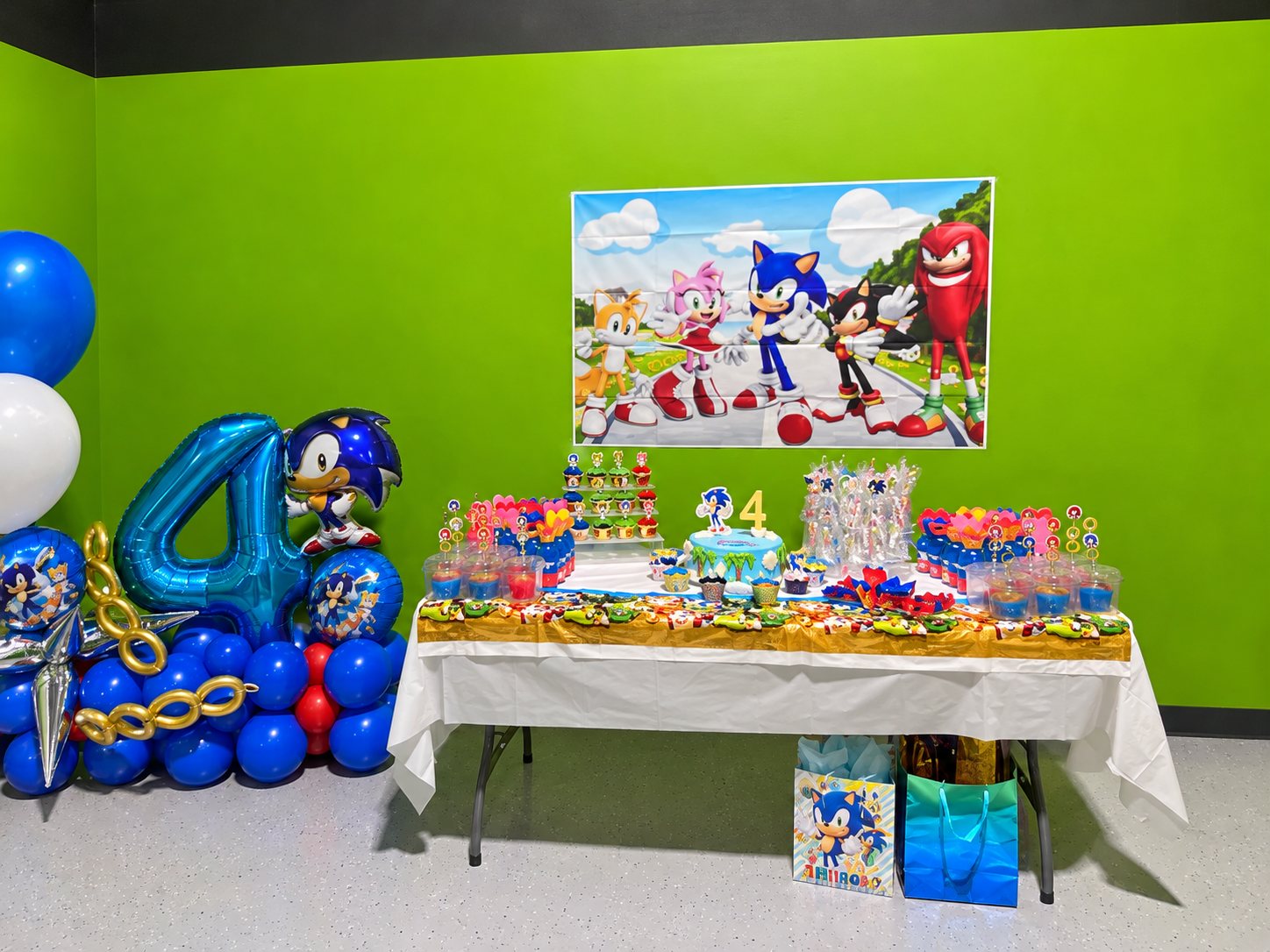 Decorated FunZ party room with a themed birthday table setup